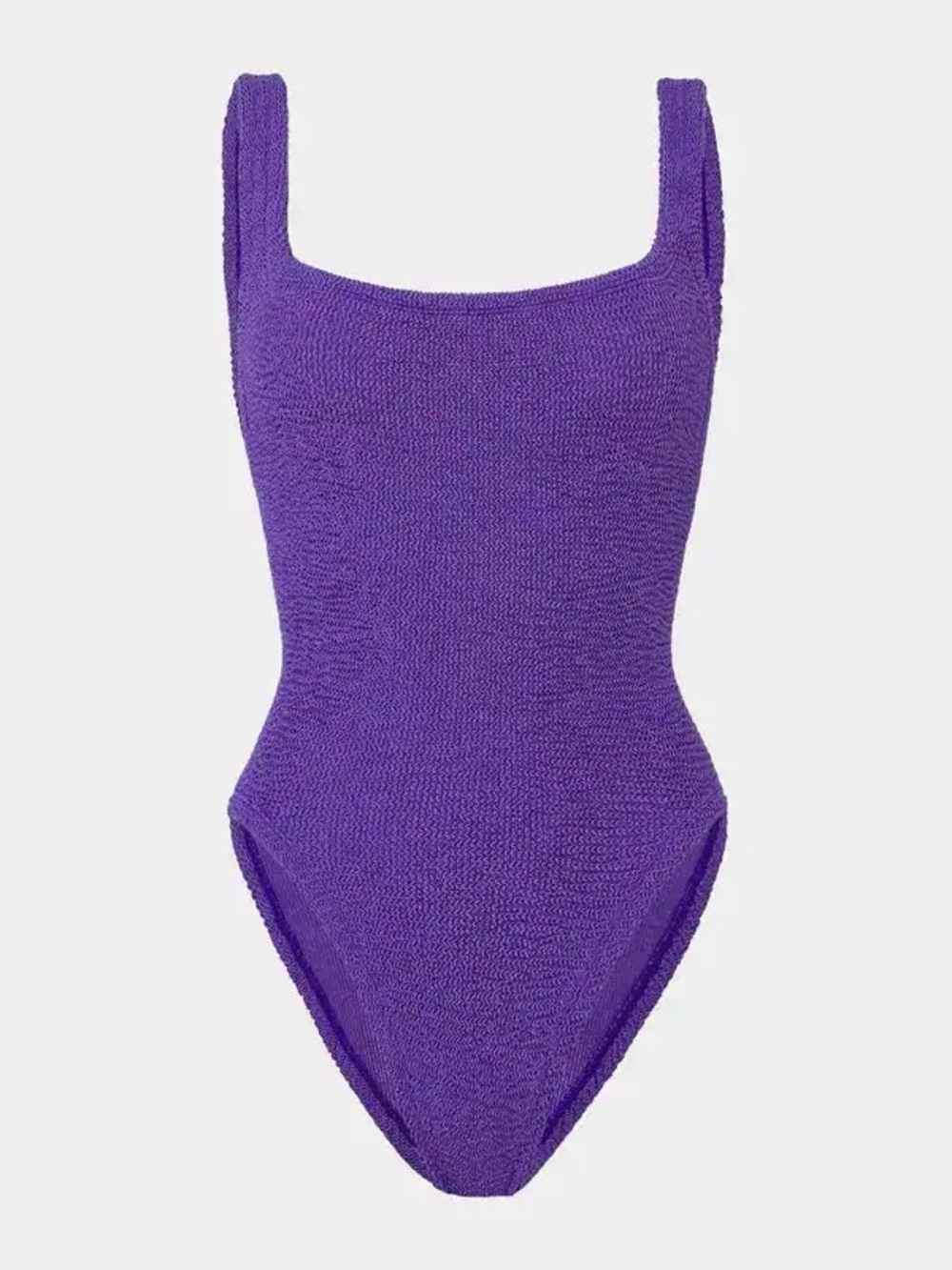 HUNZA G Square Neck Swim
Metallic Purple Magic Swimsuit